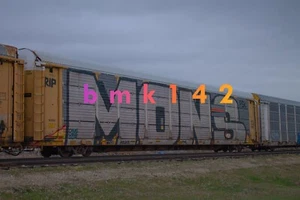 Original Freight Train Graffiti MONS Autorack Wholecar 12''x8'' Print Read Desc. - Picture 1 of 1