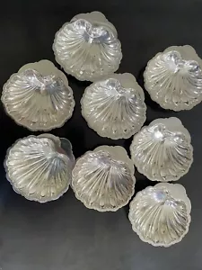BARKER BROTHERS SILVER on COPPER INDIVIDUAL NUT BON BON SHELL DISHES - SET OF 8 - Picture 1 of 6