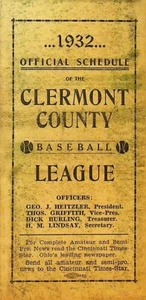 Clermont County Ohio Baseball League Spielplan 1932 - Bild 1 von 3