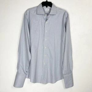 Brooks Men’s Regent Dress Shirt Sz 16-36 French Cuffs Button Up Plaid Non Iron - Picture 1 of 15