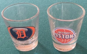 City of Detroit Sports Fan Gift Pack Set of 2 3oz Shot Glasses. Pistons & Tigers - Picture 1 of 1