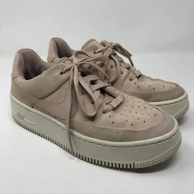 Nike Air Force 1 Sage Low Womens 6.5 Blush Pink Suede Leather Lace Up - Image 1 of 4