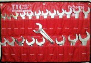Metric 21 pc Aircraft Hydraulic Line Service Open End Short Wrench Set Ex Torque