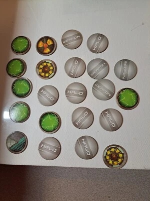 HALO Interactive Strategy Board Game Replacement 22 Tokens Trap Weapon Cards  - Image 1 of 4