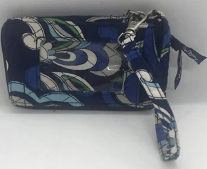 Vera Bradley Blue Wristlet Wallet Zipper Inner Divider - Picture 1 of 7