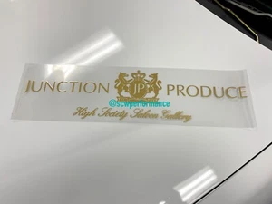 CALCOMANÍA PEGATINA CON LOGOTIPO GRANDE JUNCTION PRODUCT RARA COLECCIONABLE COCHE VIP DORADO - Imagen 1 de 3