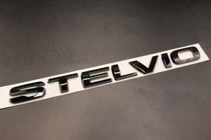UK Gloss Black STELVIO Rear Badge Letters Trunk Boot Emblem For Alfa Romeo - Picture 1 of 4