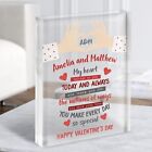 Hand Heart Words Valentine's Day Gift Personalised Clear Acrylic Block
