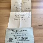 1939 Prescription & Cover DE Davies, Chemist Of Wimbledon to Mrs Buxton