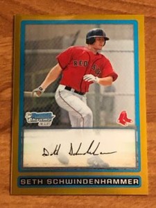2009 Bowman Chrome Draft Prospects Gold Refractors #BDPP13 Seth Schwindenhammer