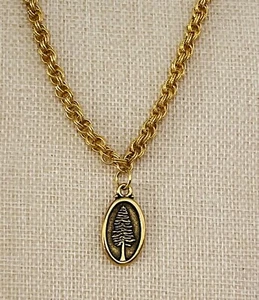 Collar de oro para mujer con dije de árbol perdido No todos los que vagan - Imagen 1 de 6