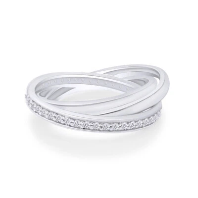 1/2 ct Diamond Channel Set Triple Band Rolling Ring Sz 5 to 9 - Image 1 of 4