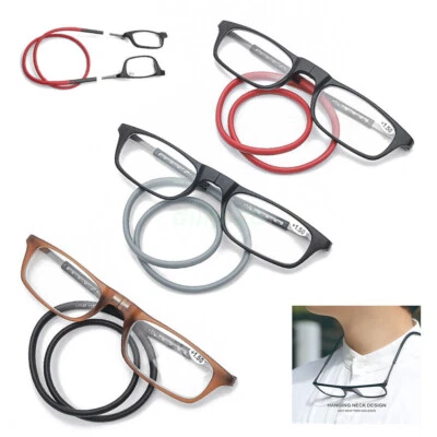 UK Magnetic Neck Hanging Reading Glasses Fashion Comfortable Both Men Women