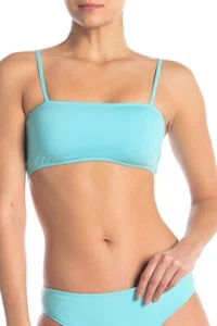 Bikini Lab Damen M Medium Aqua Ozeanblau Bandeau Bikini Badeanzug Oberteil Neu mit Etikett - Bild 1 von 2