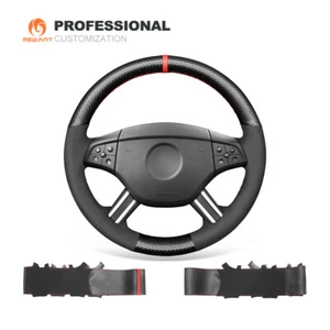 PU Kohlefaser Wildleder Lenkradbezug für Mercedes-Benz GL W164 M-Class X164 - Imagen 1 de 10