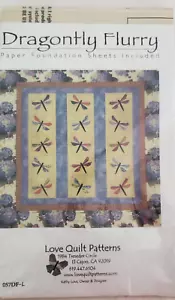 Dragonfly Flurry Paper Foundation Quilt Pattern 42 1/2" X 42 1/2" New - Picture 1 of 4