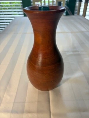 Jarrón de madera de 10" de alto para seda o flores secas decoración moderna simple casa granja Foto 1 de 4