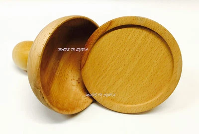 Part of 2  Hand carved Olive Wood Grilled Kubba Mold قوالب كبة مشوية  - Image 1 of 3