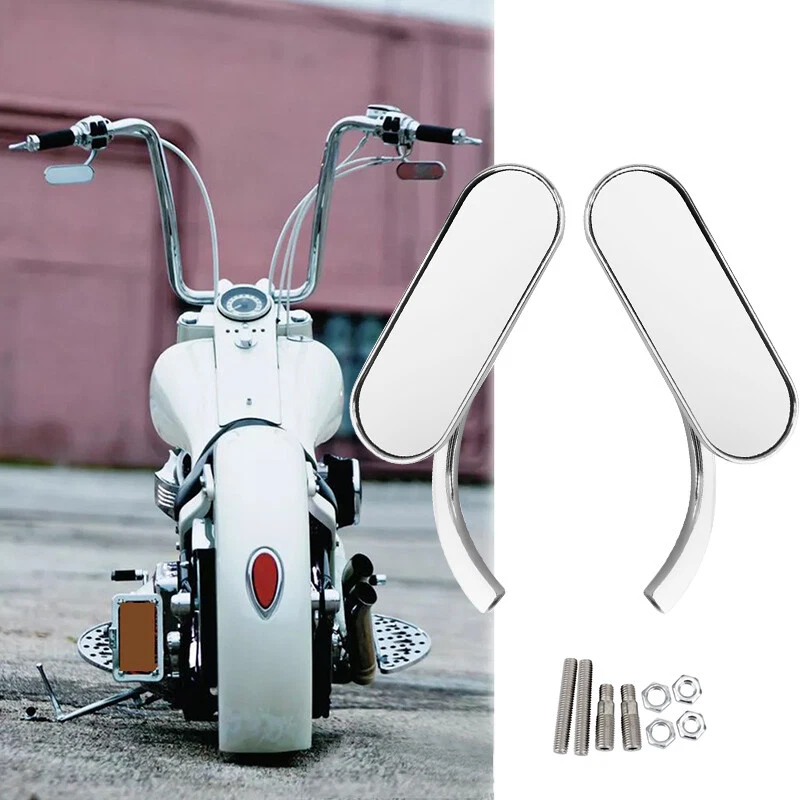 Chrome Rear View Mirrors Fit For Harley Touring Road King Electra Glide Softail Foto 1 de 4