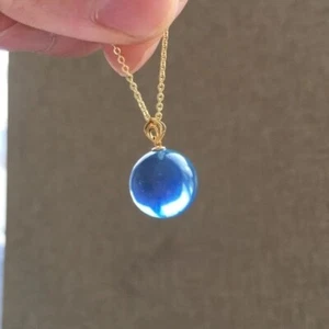 Natürlicher blauer Aquamarin Edelstein Kristall Perlen Anhänger Form AAAAA18K - Bild 1 von 9