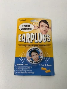 Accoutrements I'm Not Listening Joke Earplugs & Case Dad Joke Gift NEW - Picture 1 of 2