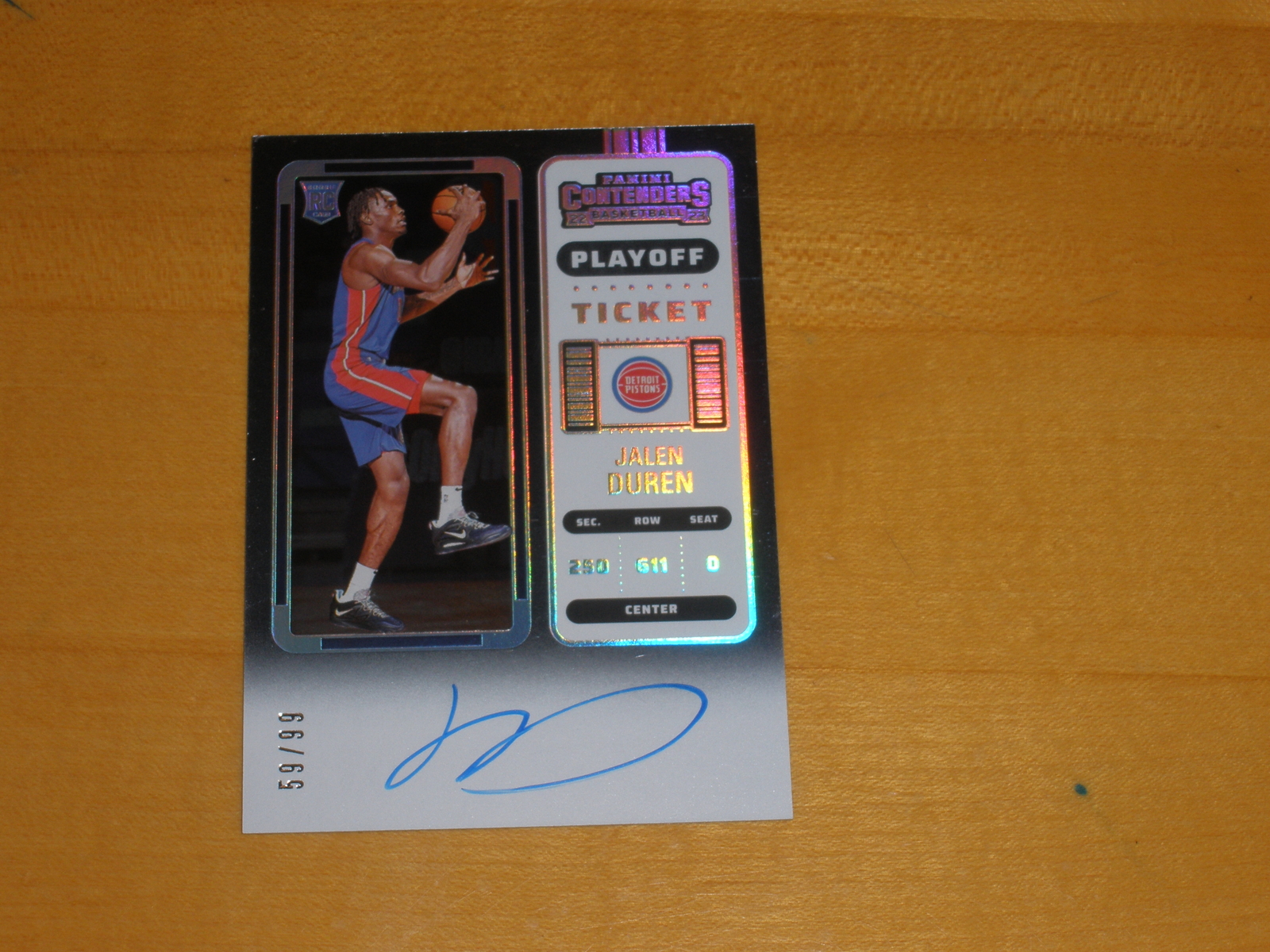 2022-23 Panini Contenders Playoff Ticket Autograph Auto 102 Jalen Duren 59/99 RC