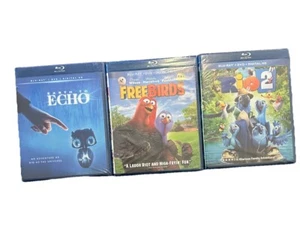 BLU RAY LOT OF 3 Blue Ray DVD Kid’s Movies/Echo/Freebirds/Rio2 New In Plastic - Picture 1 of 5