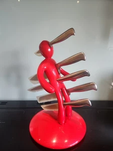 Voodoo RED Man /The Ex Design By Raffaele Iannello Vice Versa Knife Block Stand - Picture 1 of 4