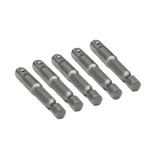 Socket Adapter Converter Tools 1/4\" Hex Shank 5pcs Chrome Vanadium Steel Silver - Imagen 1 de 8