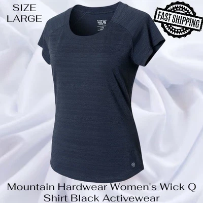 Mountain Hardwear Women's Size Large Wick Q Shirt Black Activewear FAST SHIPPING - Image 1 of 4