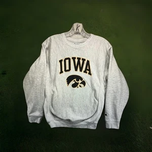 Vintage Iowa Hawkeyes Champion Reverse Weave Sweatshirt YOUTH Large Heavyweight - Picture 1 of 17
