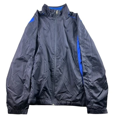 Starter Windbreaker Jacket Mens Large Navy Polyester Lined Pockets Full Zipper Foto 1 de 4