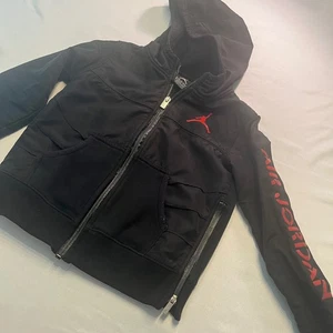 Jordan Kids Full Zip Hoodie Jacket Pockets Air Jordan Logo Black Size 4 XS - Picture 1 of 10