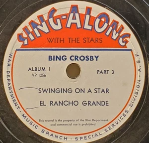 Bing Crosby 78 RPM War Department of War VP1256-57 Sing-Along 12" Rare 4 songs - Picture 1 of 5