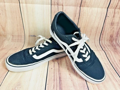VANS Women Sneakers BLACK Old Skool Lace-Up Tennis Shoes White Stripe SIZE 9.5 - Image 1 of 4