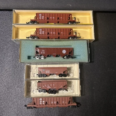 Micro Trains N Scale #34 Lot Of 6 ATSF Santa Fe Hopper 3111 55010 57010 C-6 - Image 1 of 4
