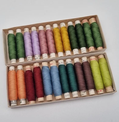 Nähgarn 24 Rollen 100% Baumwolle Garn - Nostalgischer Naehbedarf bringt Freude ! - Bild 1 von 2