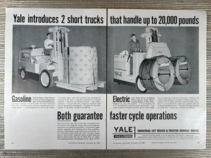 Yale & Towne G5 K410 Series Fork Lift Trucks Philadelphia 1958 Vintage Print Ad - Picture 1 of 1