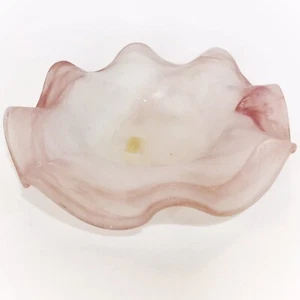 Ciotola vintage in vetro artistico smerigliato rosa vortice 6" made in Turkey - Foto 1 di 7