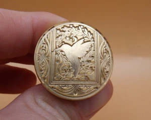 Moderner Messing & Holz Jugendstil Kolibri Siegelwachs Stempel Siegel - Bild 1 von 4