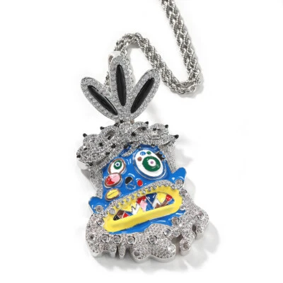Collar Colgante Esmalte Colorido Hip Hop Rap Joyería Genial Hombre Regalo Circón Completo Foto 1 de 4