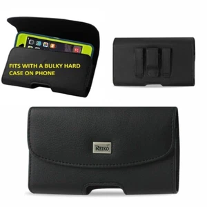 REIKO XL BELT CLIP LEATHER HOLSTER FITS HARD CASE ON Samsung Galaxy s8+ 9+ - Picture 1 of 12
