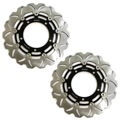 Par de discos de rotor de freno delantero ondulado Rezo para Suzuki DL 1000 V-Strom 13-19 Foto 1 de 4