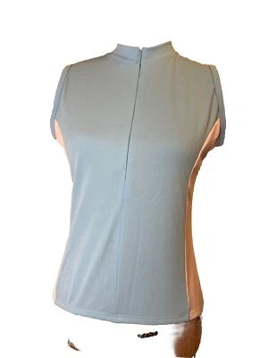 Camiseta deportiva de ciclismo Trek USA para mujer pequeña sin mangas azul y blanca cremallera completa Foto 1 de 4