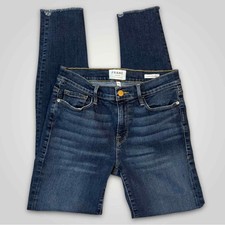 FRAME LE SKINNY DE JEANNE HIGH RISE BOHO RAW HEM JEANS Y2K BLUE - 28