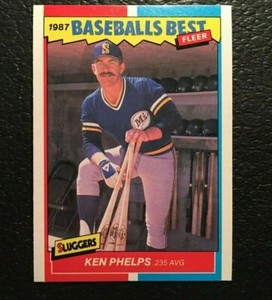 1987 Fleer KEN PHELPS Baseball Best SLUGGERS 1987 MINT CARD Seattle Mariners