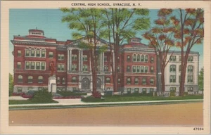Central High School Syracuse New York c1930s linen postcard A767 - Bild 1 von 2