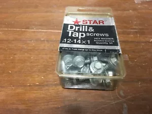 50 Count Box of 12-14x 1'' Hex Gasket Head Drill/ Tap Screws Sheet Metal Screw - Picture 1 of 3