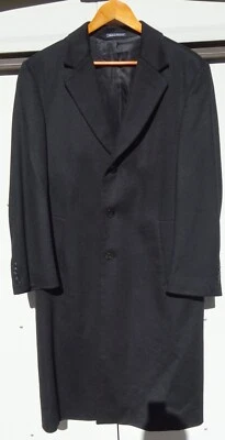 Faconnable Black Cashmere Overcoat w/ Teflon Coating Men's Size 52 R / 44 US - Image 1 of 4