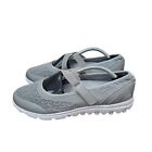 Propet Womens Size 8.5 M TravelActiv Mary Jane Flats Silver Gray Comfort Shoes